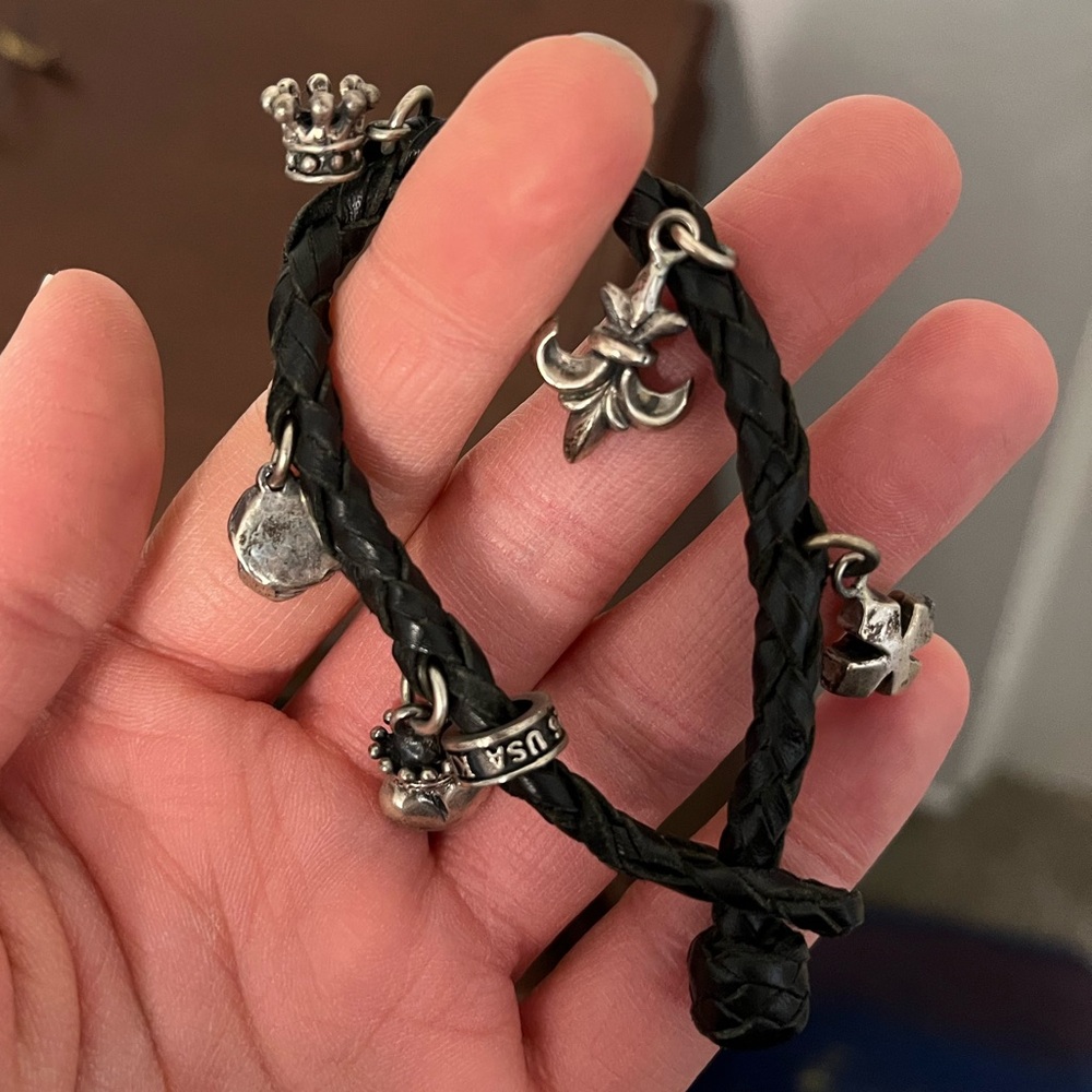Black Cord Bracelet with Charms